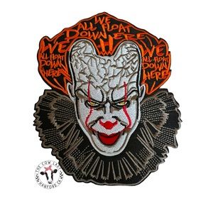 Stephen King IT Oversized Clown Embroidered Iron On Patch New Condition Sew-On